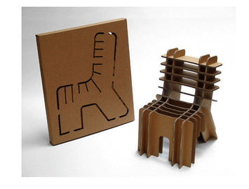 Biodegradable Corrugated Paper Folding Furniture , Home Foldable Paper Chair